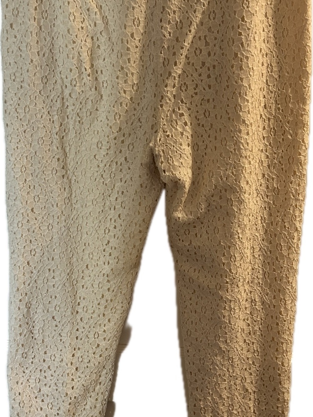 Lou & Grey Cream Lace-Overlay Joggers coastal cowgirl lightweight boho - Picture 2 of 7